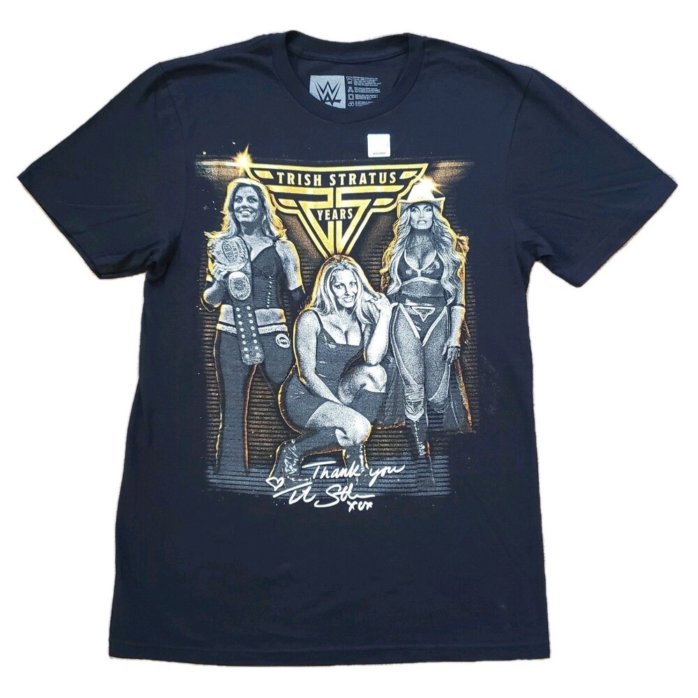 NWT WWE Trish Stratus 25 Years Of Stratusfaction Small Unisex Black Double Side